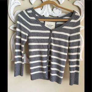 Abercrombie & Fitch Button Cardigan Gray EUC